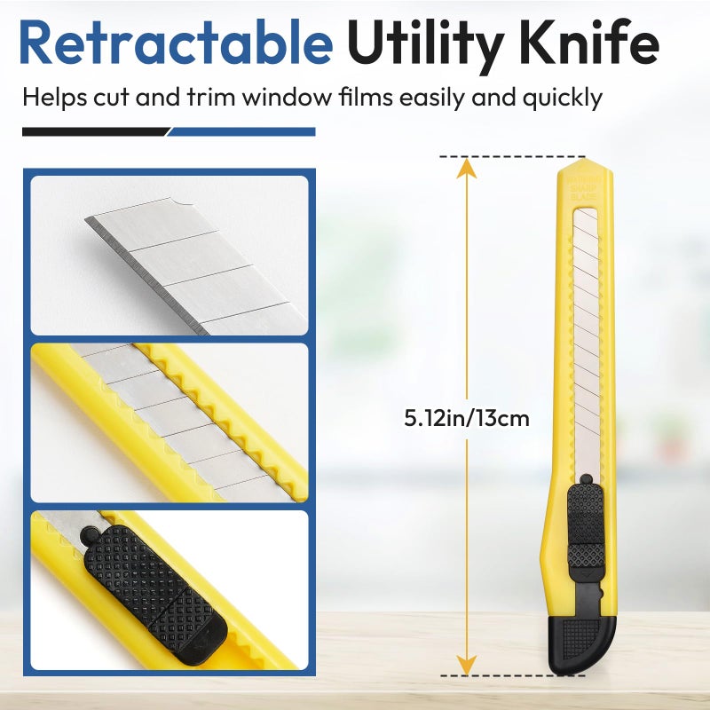 rabbitgoo Window Tint Kit, Window Privacy Film Installation Tint Tools, 3 Pieces Easy to Apply Frosted Glass Stained Glass Privacy Film Application Kit Include Squeegee, Utility Knife, Spray Bottle - Image 4